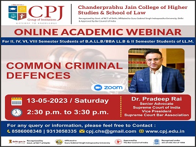 Webinar on Common Criminal Defences