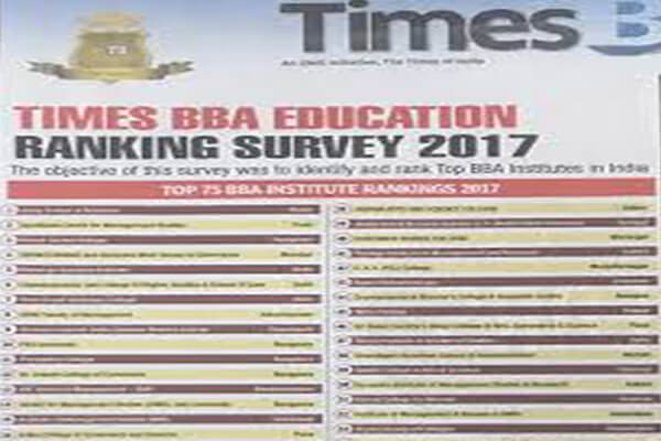 TIMES BBA EDUCATION RANKING SURVEY, 2017