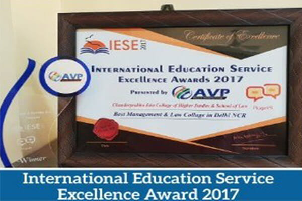 INTERNATIONAL EDUCATION SERVICE EXCELLENCE AWARD 2017