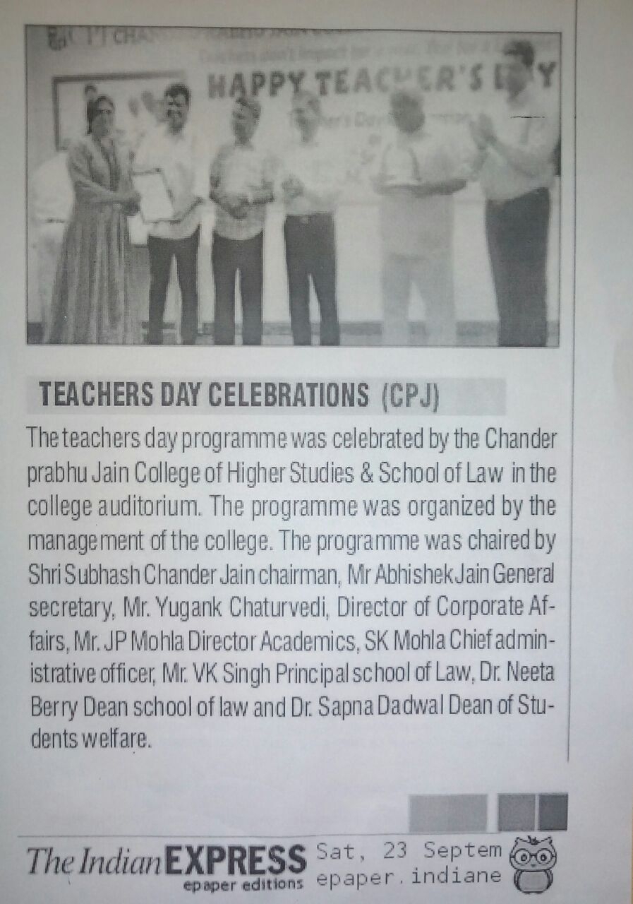 Teacher’s Day Celebration<br> INDIAN EXPRESS