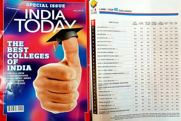 RANKED FIRST LAW COLLEGE OF GGSIPU BY INDIA TODAY