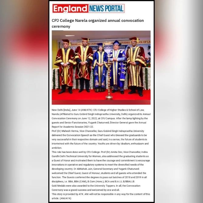 Convocation 2022 <br> England News Portal
