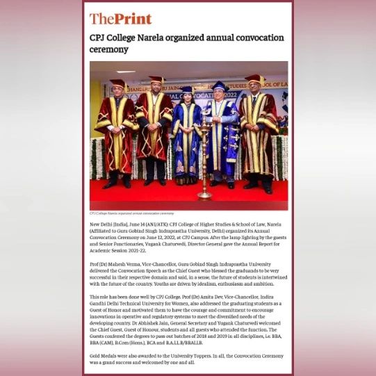 Convocation 2022 <br> The Print