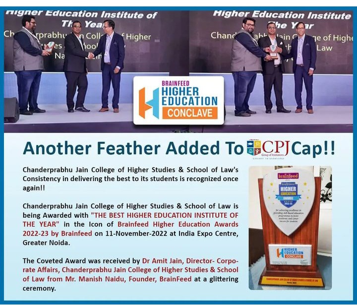 THE BEST HIGHER EDUCATION INSTITUTE OF THE YEAR IN Brainfeed Higher Education Awards 2022-23