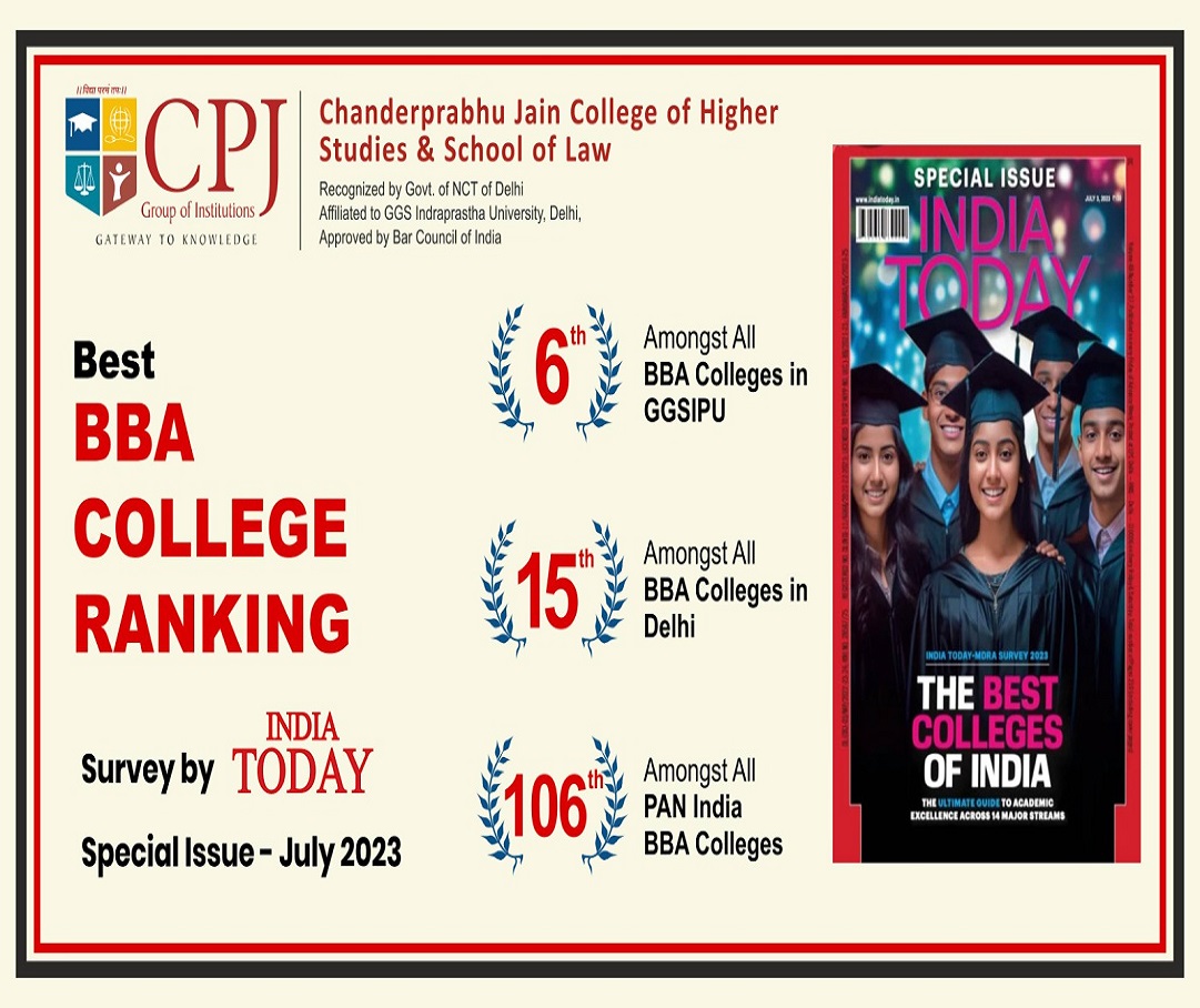 India Today – Best BBA Colleges Ranking Survey 2023 – published in July-2023 issue of India Today Magazine!!