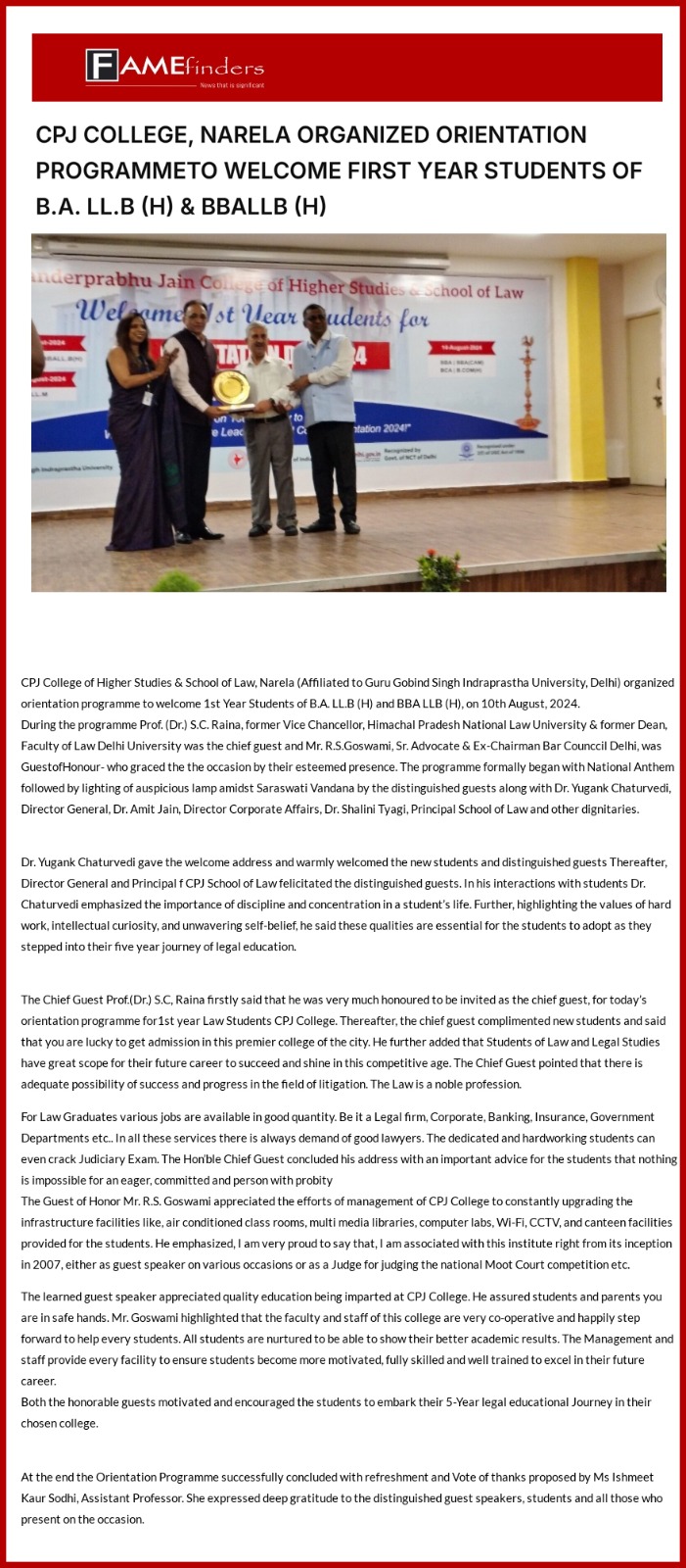 Press Release of Orientaiton 2024